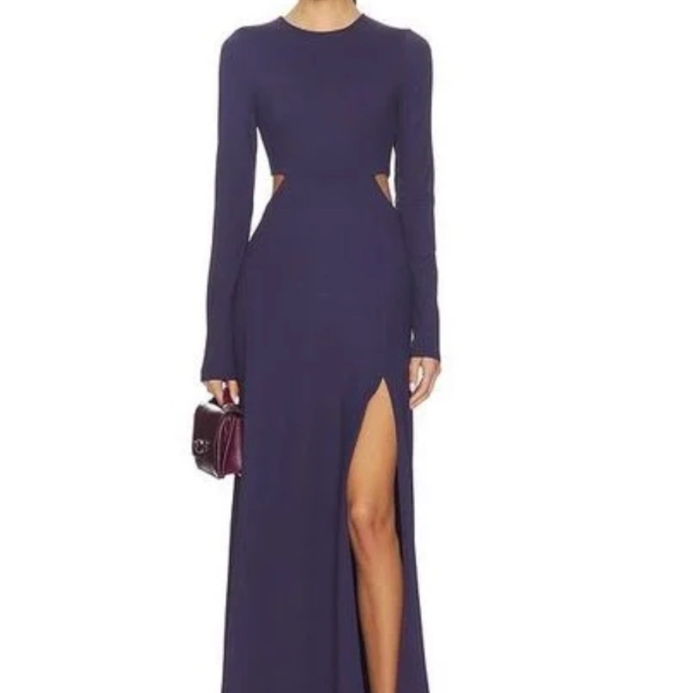 NWT Susana Monaco Black Crewside Occasion Long Sleeve Dress
